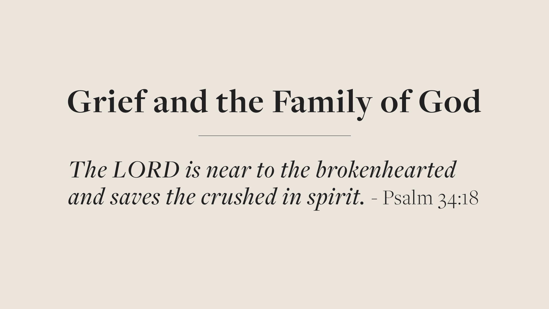 Grief and the Family of God
